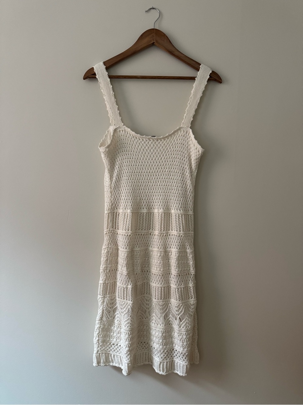 ABERCROMBIE Crochet Tank Dress White LT - Picture 5 of 11